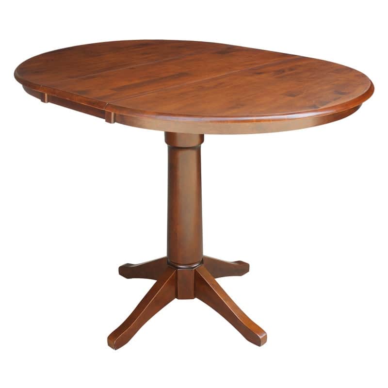 36" Round Top Pedestal Table w/12" Leaf