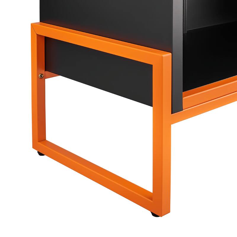 High Shoe Cabinet with Adjustable Partitions & Mesh Doors