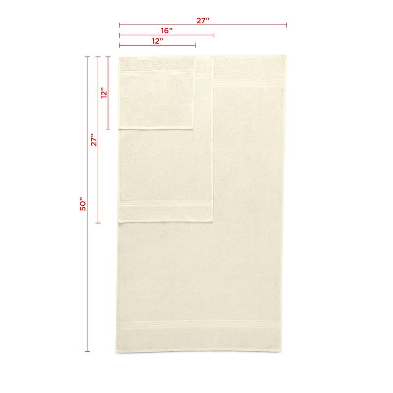 Superior Miami 100% Cotton 6-Piece Towel Set - Lightweight & Quick Drying