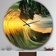 preview thumbnail 1 of 8, Designart 'Colored Ocean Waves Falling Down VII' Modern Seashore Wall CLock 36 in. wide x 36 in. high
