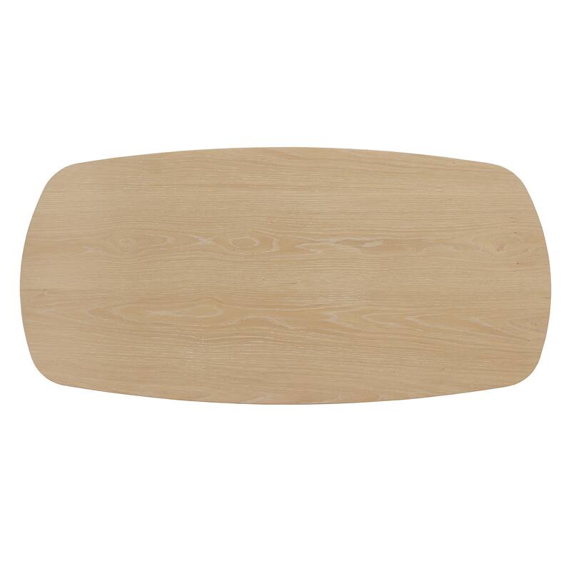 Edo Contemporary Oak-Finished Table with Sturdy Column Base by iNSPIRE Q Modern