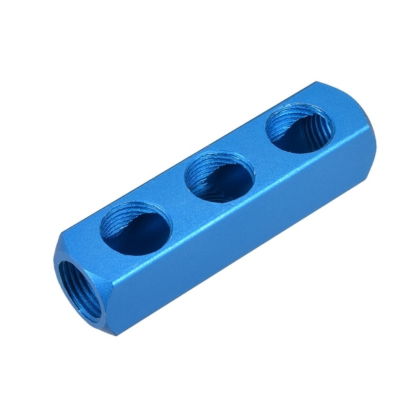 1/2" G Thread Pneumatic 6Port 3Way Air Hose Inline Manifold Block Splitter 2Pcs - 6Ports 3 Ways 1/2" G 2pcs