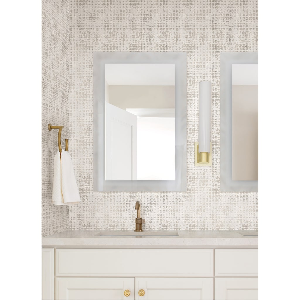 Geometrics Independence Celeste Platinum Circle Grid 33' L X 20.9" W Wallpaper Roll