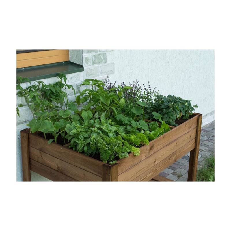 Wooden Garden Raised Beds with Shelf