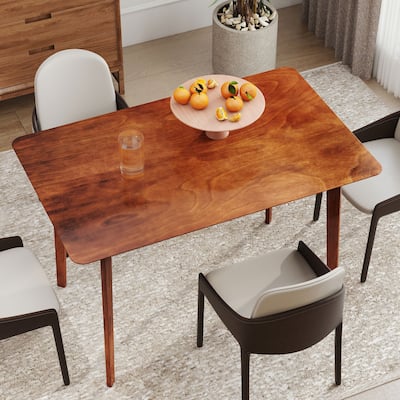 Rubberwood and MDF Mid-Century Modern Dining Table - 47.2" L x 29.5" W x 29.5" H