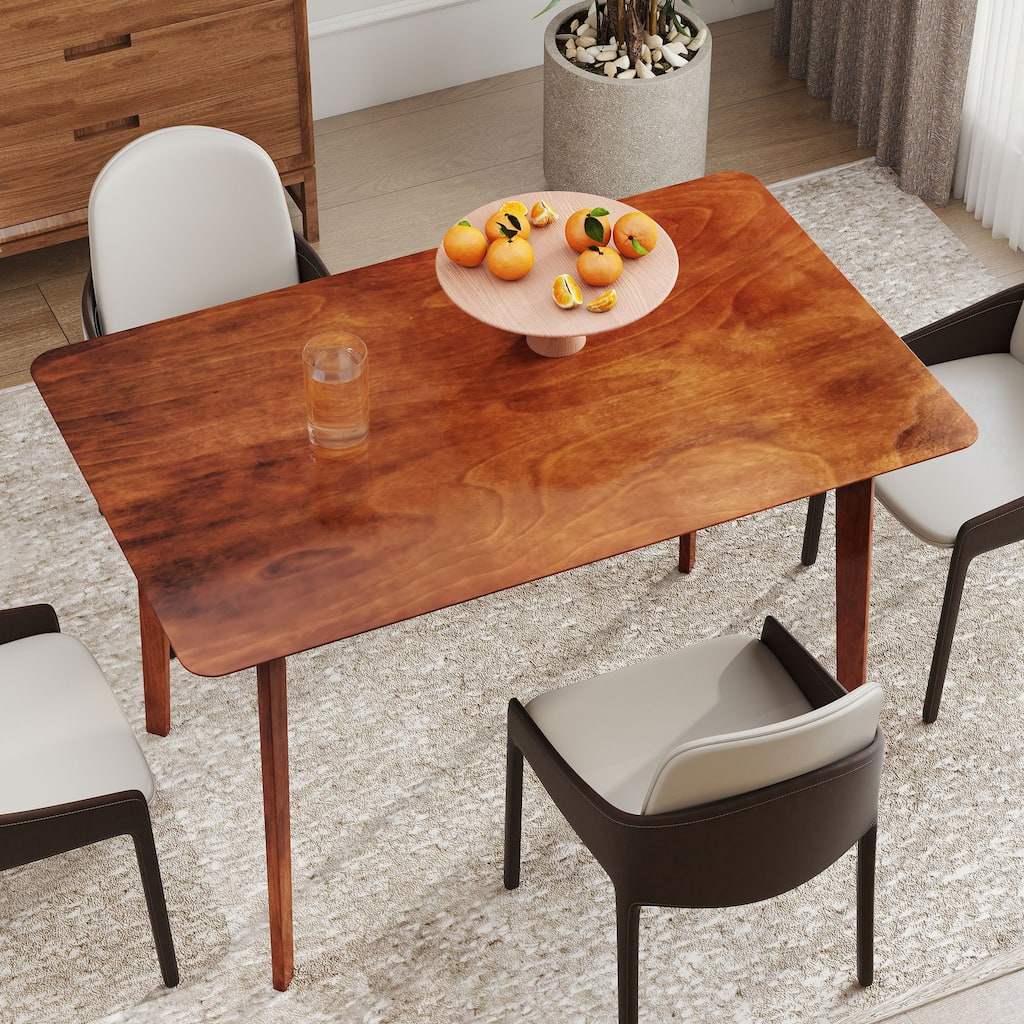 Rubberwood and MDF Mid-Century Modern Dining Table - 47.2" L x 29.5" W x 29.5" H