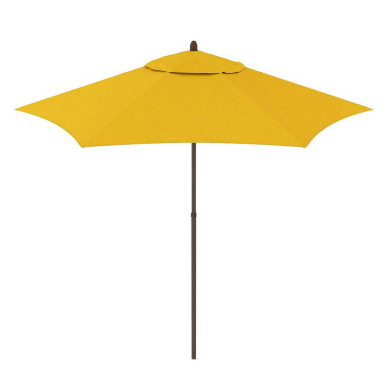 North Bend 9' Rd Faux Wood Steel Patio Umbrella, Push Open Pin Stop by Havenside Home - Yellow