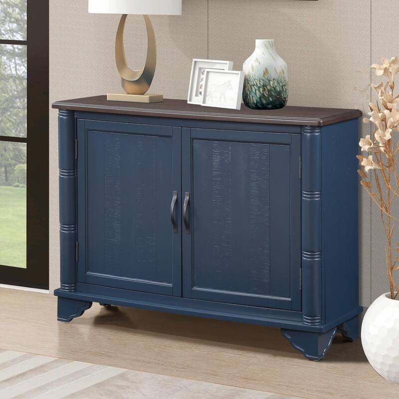 40" Retro Console Table with Adjustable Storage Shelf