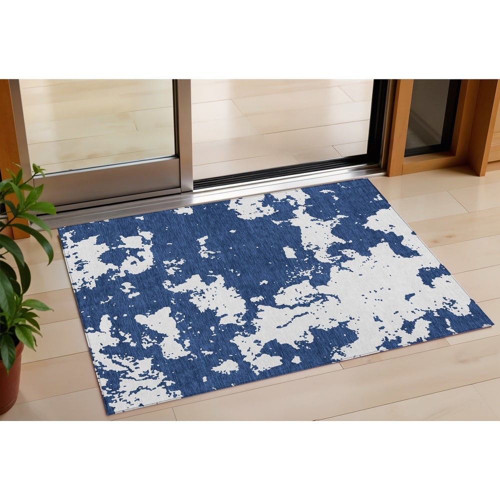 HomeRoots Abstract Transitional Rectangle Outdoor Rug