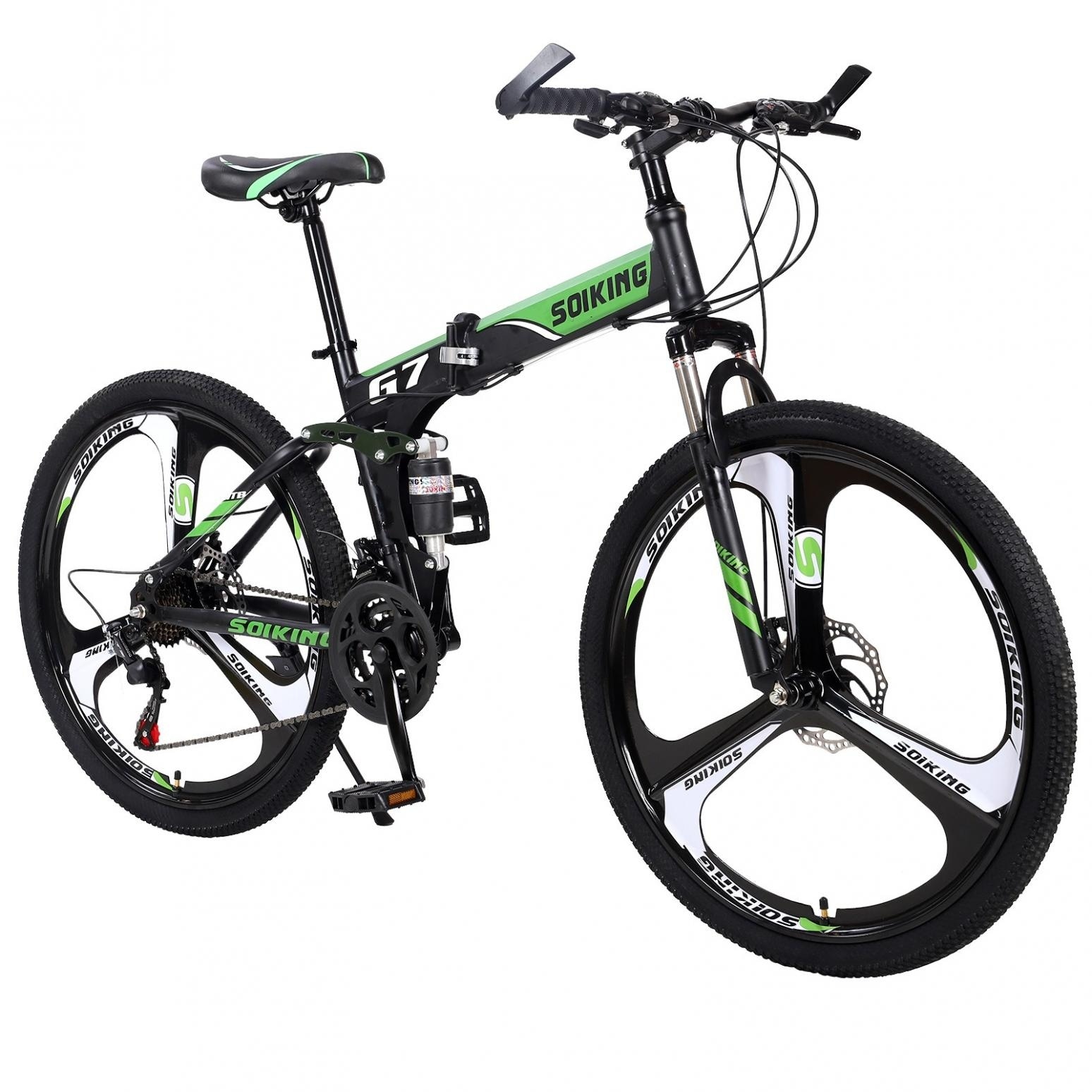 27.5 inch Folding Mountain Bikes with 21 Speed High Carbon Steel Mountain Bicycle with Double Disc Brakes Bed Bath Beyond 36101187