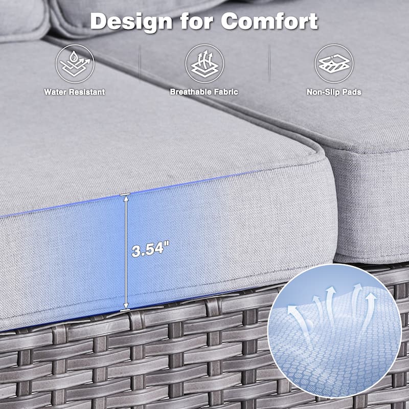 OVIOS 7-piece Patio Swivel Chair Set with 42" Fire Table