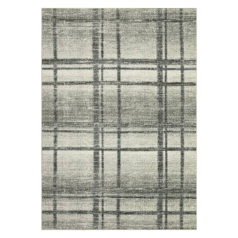 Washable Area Rug, Modern Geometric Area Rugs for Living Room Bedroom, Non-Slip Low Pile Indoor Soft Carpet