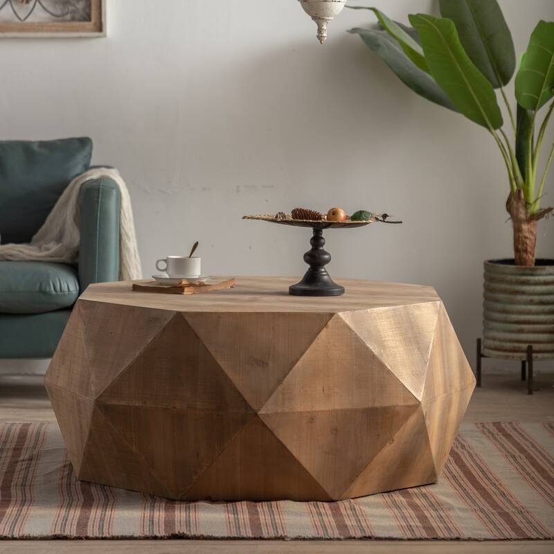 38"Three-dimensional Embossed Pattern Coffee Table