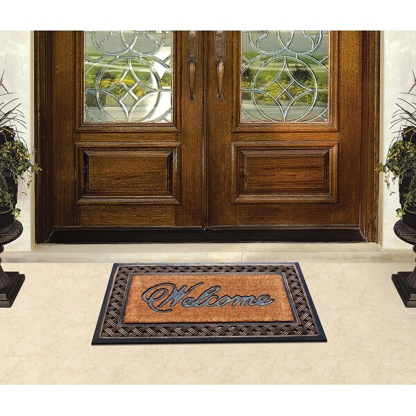 A1HC Rubber and Coir Heavy Duty Non-Slip Tapered Edge Doormat - On