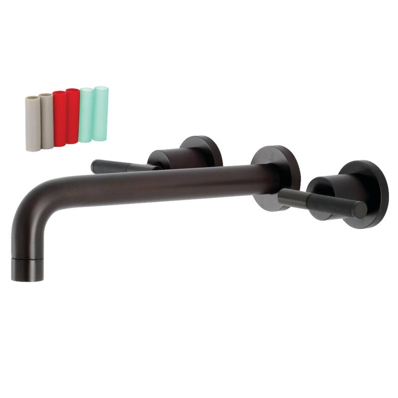 Kaiser Two-Handle Wall Mount Tub Faucet in Polished Brass - Oil Rubbed Bronze