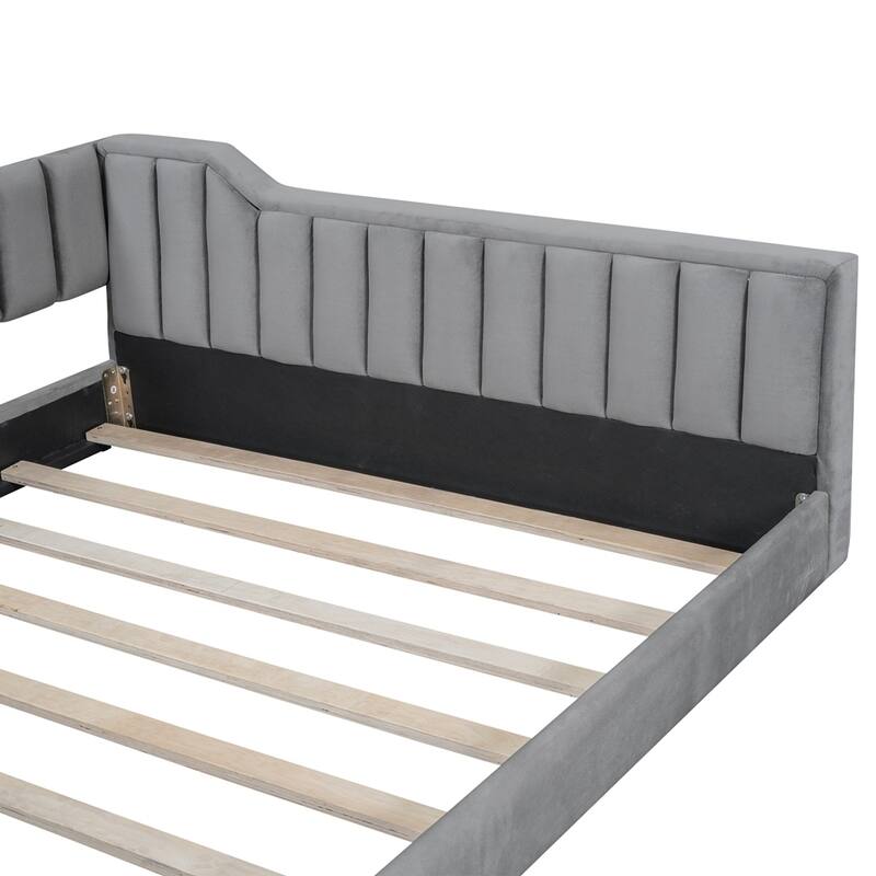 Full XL Size Upholstery Daybed and Side Storage pocket