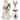 Spode Christmas Tree Santa and Reindeer Salt and Pepper Set - 1.5" D x 5.25" H