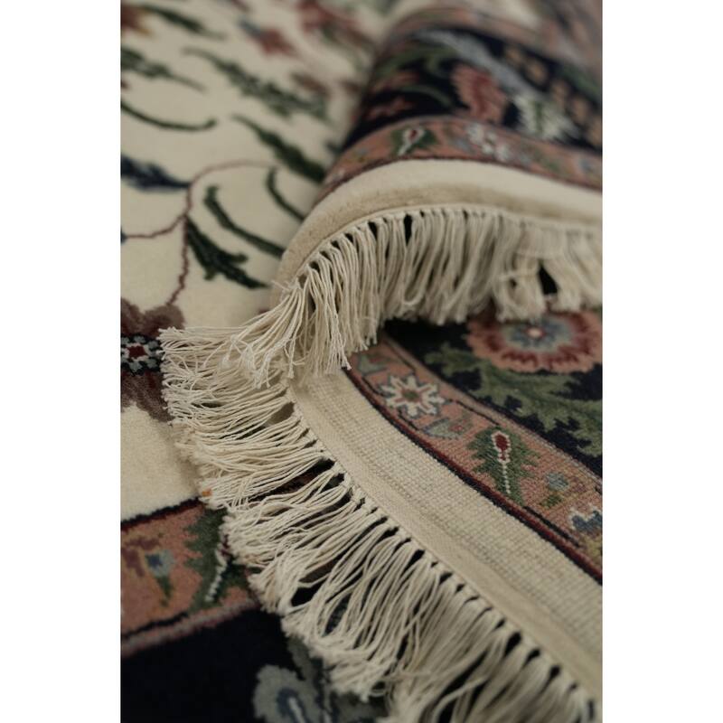 Hand Knotted Oriental 100% Wool Carpet Traditional All-Over Beige & Ivories Aubusson Area Rug - 9' 0'' X 6' 0''