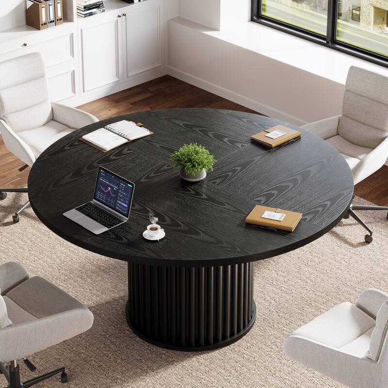 47-Inch Round Conference Table, Meeting Table for 4-6 People