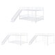 preview thumbnail 17 of 38, Unique Design Full over Full Size Metal Bunk Bed with Slide and Guardrails