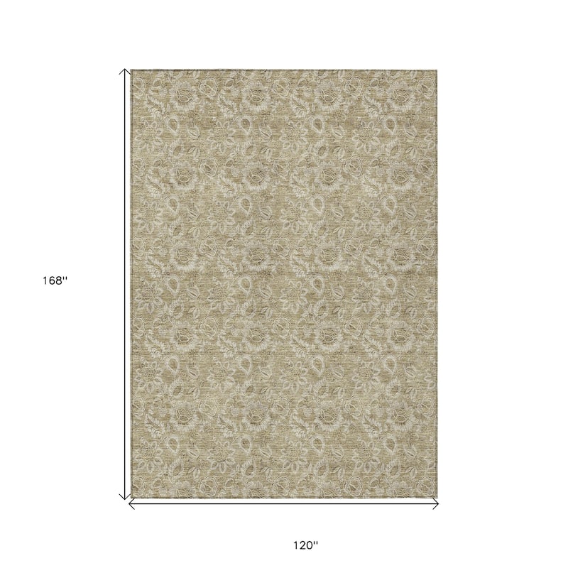 HomeRoots Floral Transitional Rectangle Outdoor Rug