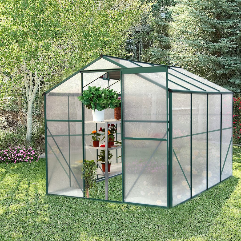 GDFStudio - Maxwell Heavy-Duty Walk-In Polycarbonate Greenhouse - 6'x 8'