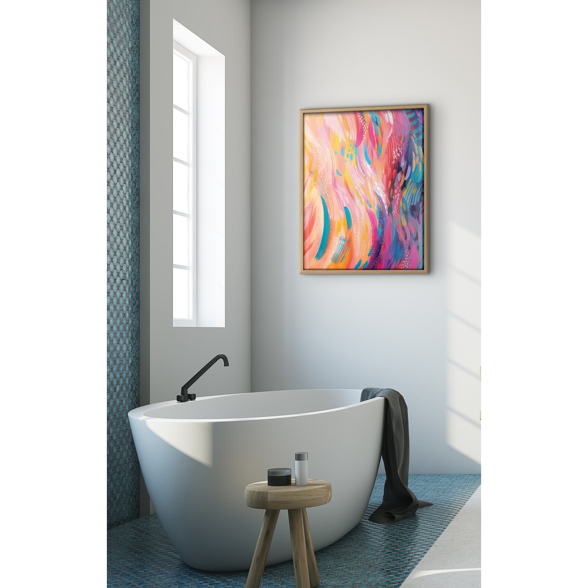 Kate and Laurel Blake BrushStrokes 90 Framed Printed Art by Jessi Raulet of Ettavee