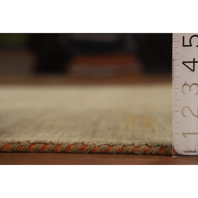 Hand Knotted Oriental 100% Wool Carpet Tribal Tribal Brown Gabbeh Area Rug - 7' 8'' X 4' 11''