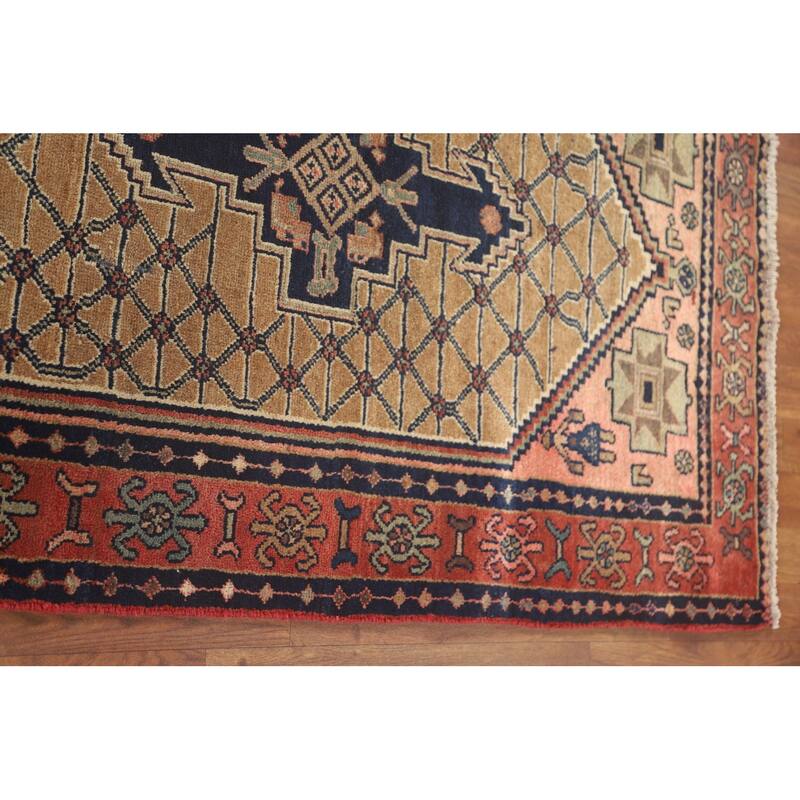Koliaei Persian Vintage Runner Rug Hand-Knotted Wool Carpet - 3'5" x 12'5"