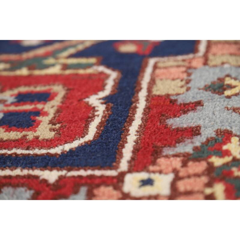 Geometric Heriz Serapi Indian Area Rug Hand-Knotted Wool Carpet - 8'0" x 10'0"