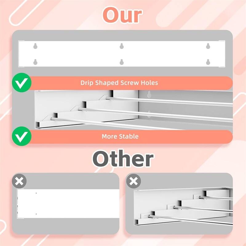 Foldable Wall Mounted Drying Rack - 19.8 Inch