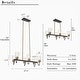 preview thumbnail 5 of 8, Modern Farmhouse 6-Light Black Gold Linear Chandelier Cone Glass Kitchen Island Pendant Lights - 27.5"L