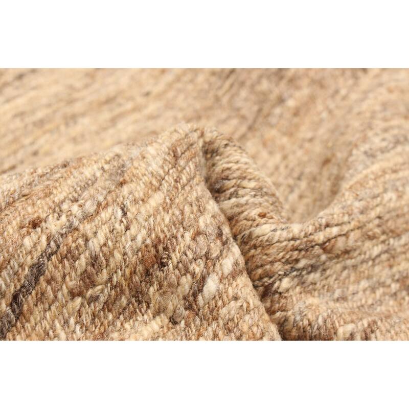 ECARPETGALLERY Flat-Weave Natural Tan Wool Tapestry Kilim - 5'1 x 6'7