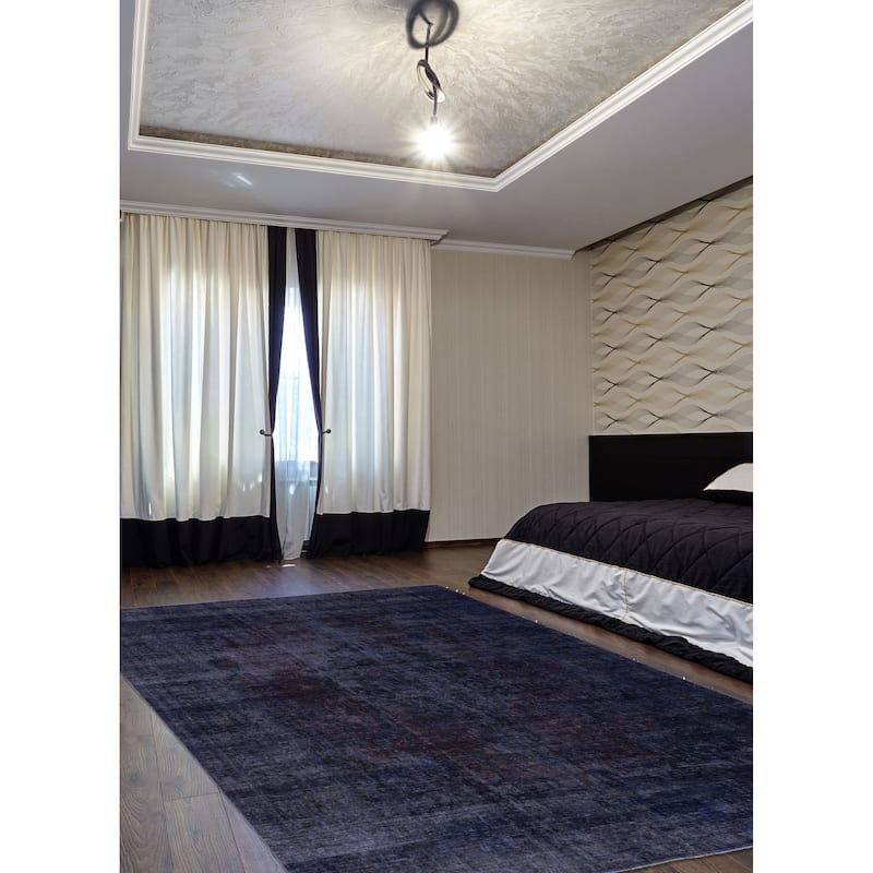 ECARPETGALLERY Hand-knotted Color Transition Dark Navy Wool Rug - 9'10 x 12'4