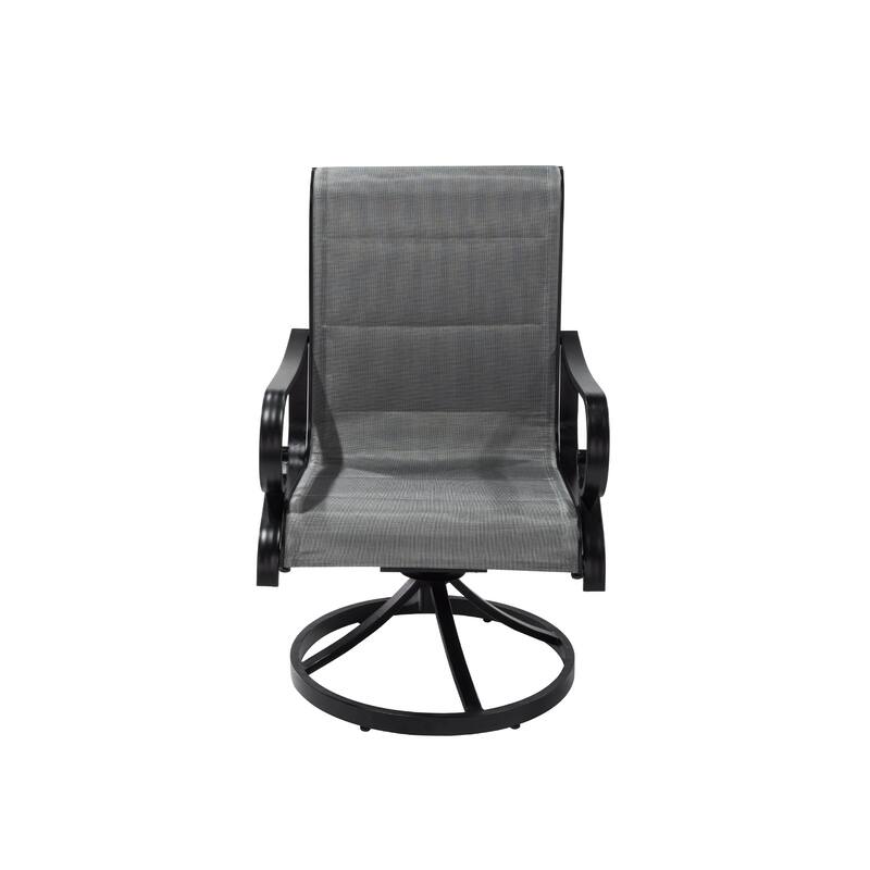 Outdoor Aluminum Swivel Chair Set with Textilene Backrest