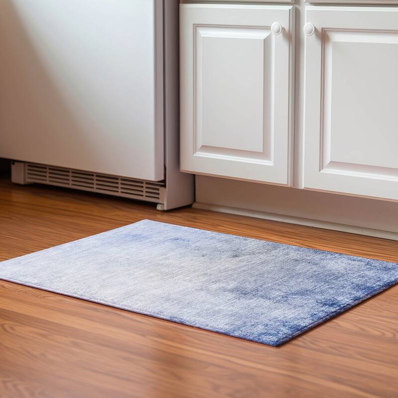 Premium Washable Super Soft Solid Ombre Mayfield Rug - Blue - 1' 8" x 2' 6" - Rectangle