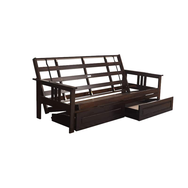Somette Queen-size Futon with Storage Drawers, Mattress Not Included