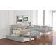 preview thumbnail 5 of 23, Modern Twin over Twin Bunk Bed with Trundle and 4 Storage Shelves, Save Space or Split Into 3 Beds, Stackable Design, Gray
