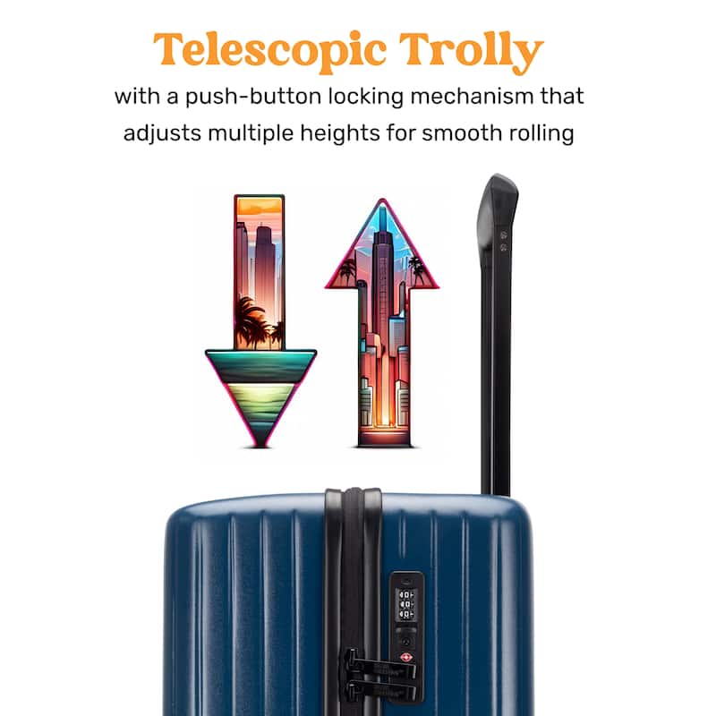 Miami CarryOn Ocean Polycarbonate 2 Piece Spinner Luggage Set