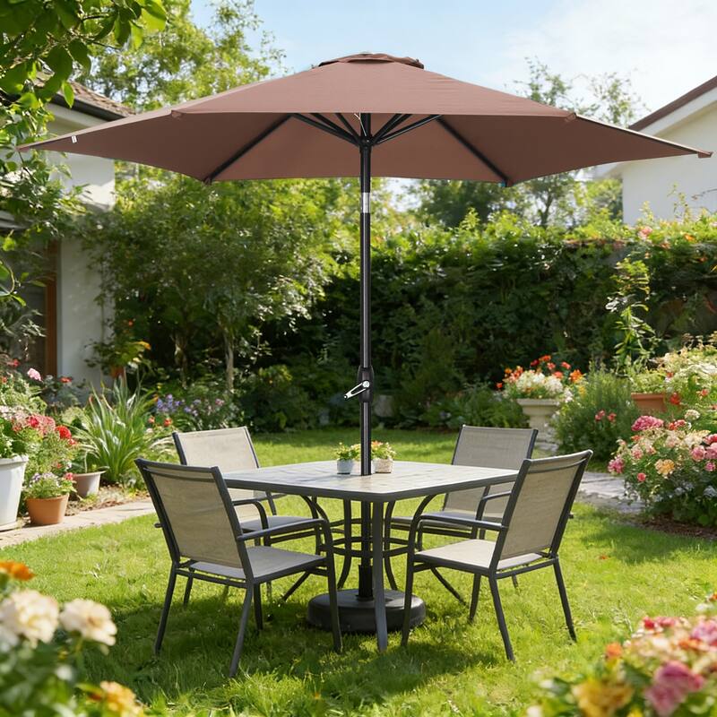 Ainfox 9ft Outdoor Patio Umbrella Without Base for Garden, Patio, Swimming Pool - Brown