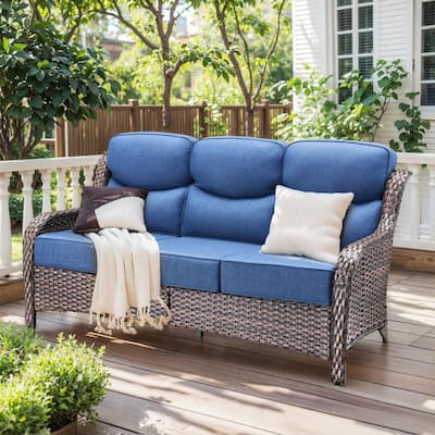 Outdoor Wicker Sofa PE Rattan Patio Couch Sofa