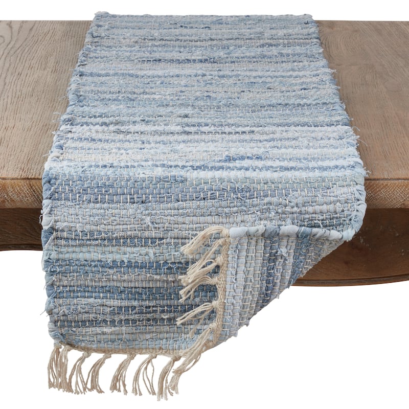 Long Table Runner With Chindi Woven Design