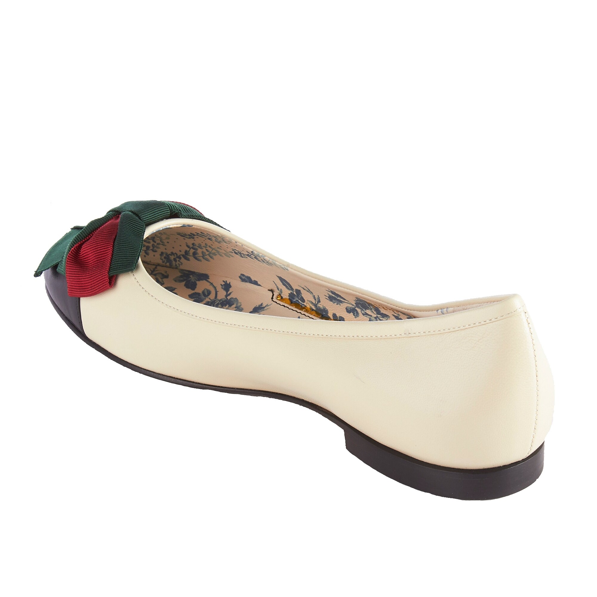 gucci leather ballet flat with bow