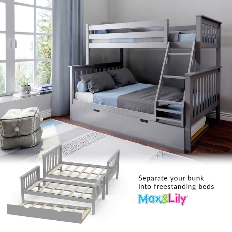 Max and Lily Twin over Full Bunk Bed with Trundle Bed