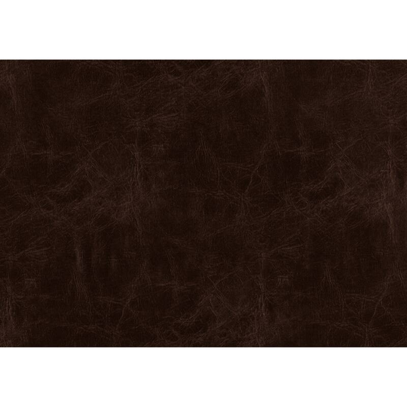 Alder Desk Armchair, Dark Brown Faux Leather, Solid Wood and Foam