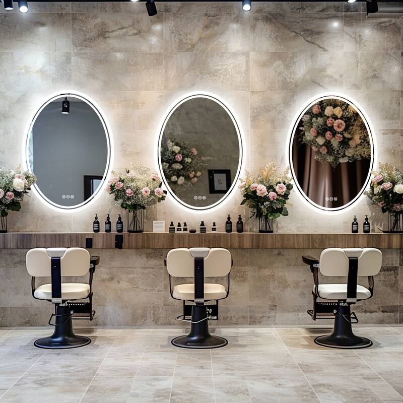 Oval LED Light Bathroom Mirror Touch Sensor