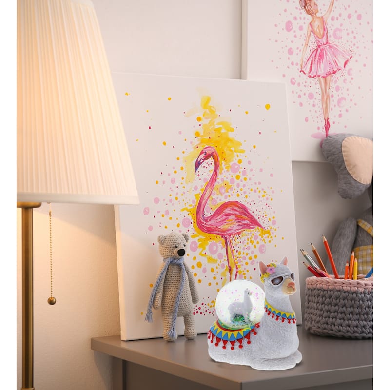 CoTa Global Llama Snow Globe - Fun Animal with Sparkling Glitter - 45mm