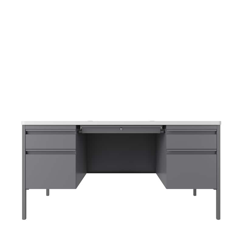 Hirsh Teacher's Desk 30" x 60" Double File Pedestal