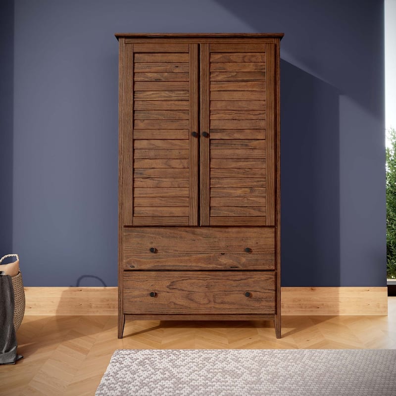 Grain Wood Furniture Greenport 2-door Armoire - Brushed Walnut