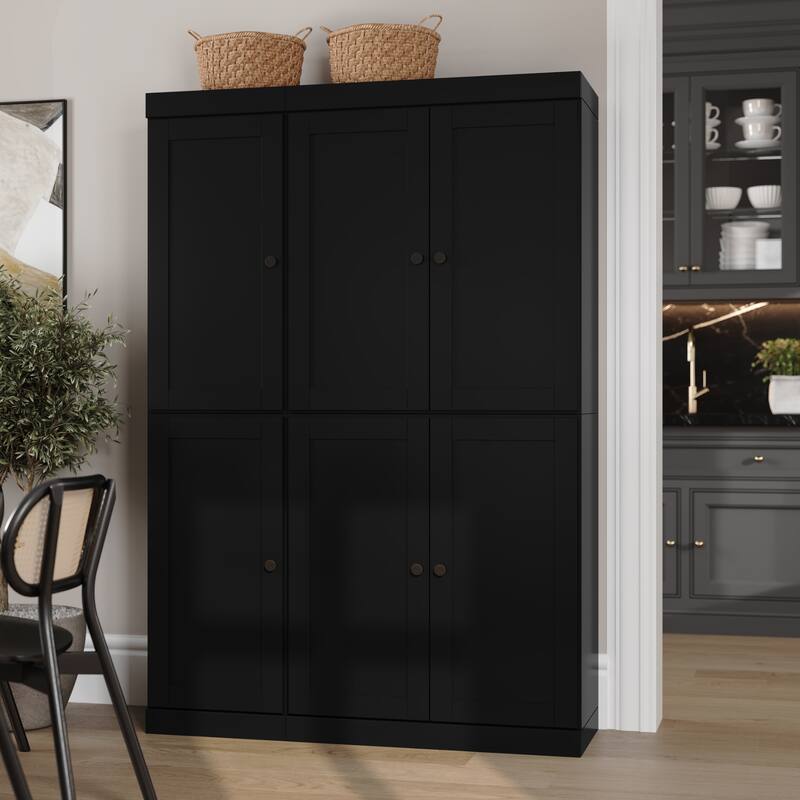 Palace Imports 100% Solid Wood 48.5" Pantry Cabinet with Shaker Doors, 2-Drawers and Adjustable Shelves